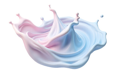 Poster - Pastel fluid splash with smooth pink and blue colors creating soft dynamic motion,cutout