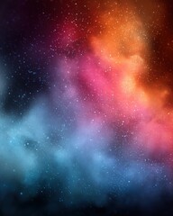 Canvas Print - colorful nebula in deep space digital art with stars and cosmic dust abstract illustration