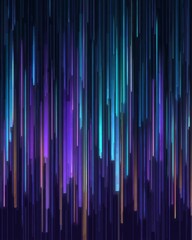 Canvas Print - abstract vertical lines glowing in neon colors on dark background digital art graphic design