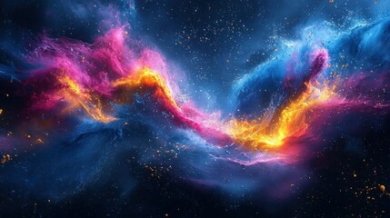 Wall Mural - Colorful nebulae swirling in dark space