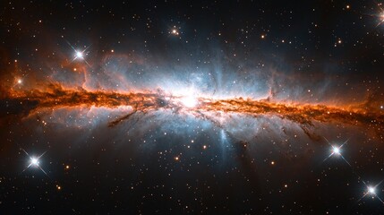 Wall Mural - Cosmic nebula, vibrant colors, stellar explosion