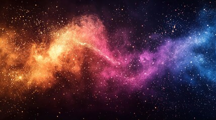 Wall Mural - Cosmic nebula swirls in vibrant colors