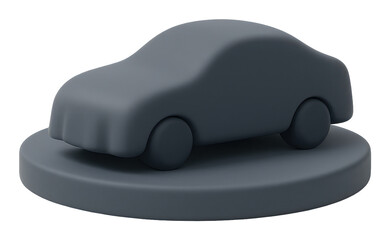 Poster - Grey Car Model on Circular Base 3D Render