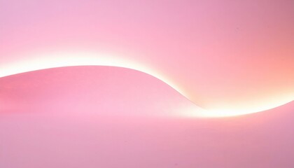 Poster - Dynamic abstract light waves digital art minimalist design soft pink background modern aesthetic