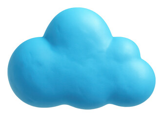 Poster - Light Blue Fluffy 3D Rendered Cloud Icon on Transparent Background