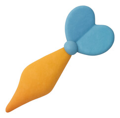 Poster - Orange And Blue Textured Dart With Heart Shaped Fins