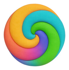 Poster - Rainbow Swirl Abstract Colorful Circular Pattern Background