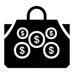 Poster - budget black filled vector icon on transparent background