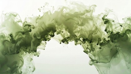 Poster - Fluid motion art abstract green swirls digital illustration minimalist setting high-resolution viewpoint