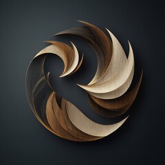 Poster - Elegant wooden swirl pattern with layered effect on dark gray background