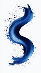 Poster - Abstract Brushstroke in Motion on White Background Studio Shot Artistic Expression Modern Art