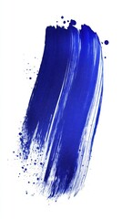 Poster - Abstract Blue Paint Stroke on White Background, Close-up, Minimalist Style, Studio Shot, Artistic Expression, Modern Design, Creative Element, Isolated