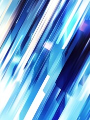 Poster - Abstract blue and white geometric lines create a dynamic modern background with a diagonal perspective for graphic design