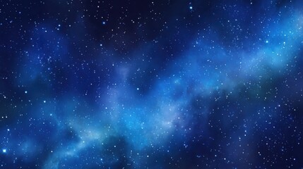 Poster - Deep Space Nebula View with Twinkling Stars and Cosmic Dust in a Blue Galaxy Background Abstract Illustration