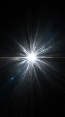 Poster - Starburst Light Rays Emanating from a Central Point in a Dark Void Abstract Art Style Background