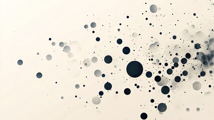 Poster - Abstract design featuring a gradient of black and gray circular shapes scattered across a soft beige background. ideal for use in modern digital art or branding projects