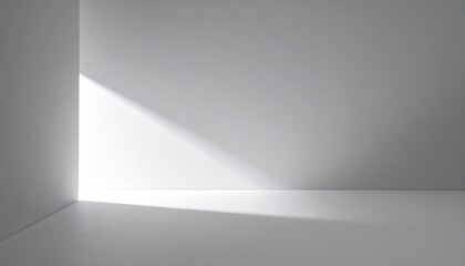 Poster - Illuminated minimalist corner scene indoor studio photography modern high contrast abstract light and shadow concept