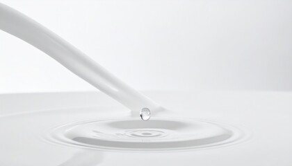 Poster - Water droplet splashing on surface in studio environment high-speed photography calm and minimalist aesthetics