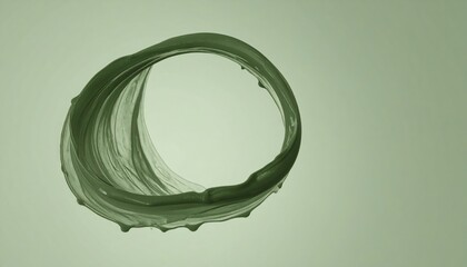 Poster - Fluid motion art green paint swirl abstract studio digital art minimalistic environment close-up view