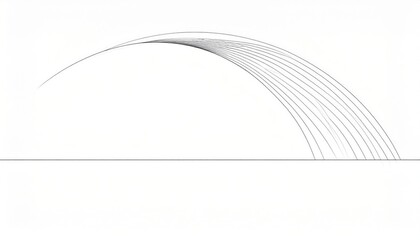 Poster - Dynamic arching lines illustrating motion in abstract design digital art minimalistic style creative concept