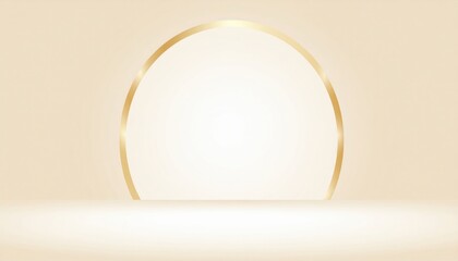 Poster - Radiant golden circle showcase studio graphic design minimalist front view modern aesthetics for branding