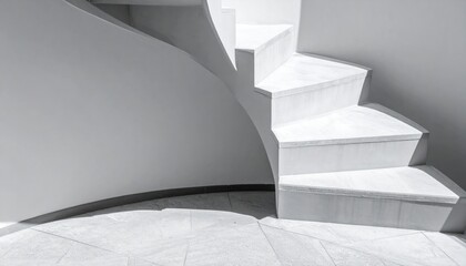 Poster - Curved staircase design modern architecture interior space minimalist environment aesthetic viewpoint