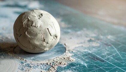 Poster - Clay sculpture creation process art studio photography creative space close-up view artistic concept