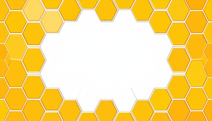Poster - Honeycomb pattern design abstract art digital graphics bright yellow environment close-up view creative concept