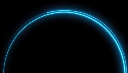 Poster - Elegantly curved blue light arc digital space abstract imagery dark background futuristic concept