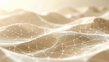 Poster - Digital wave patterns abstract art graphic design soft colors aerial view futuristic concepts for visual impact