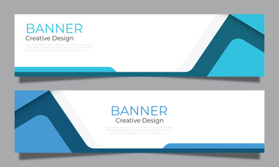 Poster - set of Business modern geometric banner horizontal design background