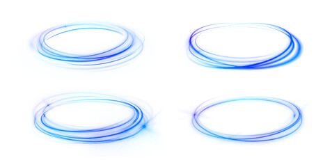 Poster - flash rotation with spark and speed light wave in abstract bright blue motion using digital neon fra