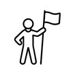 © Tatiana - Person holding a flag symbolizing youth leadership vector icon