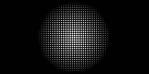 Fototapete -  Abstract Modern gradient black and white background with halftone dots pattern design. Vector illustration abstract technology. Background with monochrome dotted texture. Polka dot pattern template