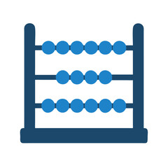 Poster - Blue Abacus Illustration on White Background for Educational Purposes