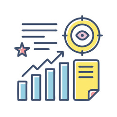 Poster - Abstract financial growth chart with business target and objectives