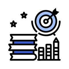 Poster - Minimalistic White Background with blue circle and lines