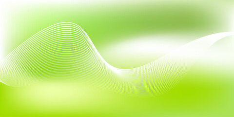 Wall Mural - abstract green gradient background with shining lines waves. minimalist background for banner, poste