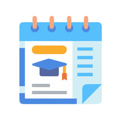 Poster - Calendar with graduation cap icon schedule of events