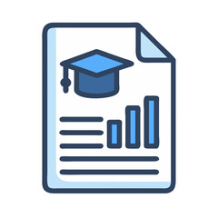 Poster - Academic report with bar graph and graduation cap icon