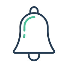 Poster - Simple Line Art Bell Icon on a White Background