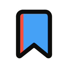 Poster - Bookmark icon in blue and red on White Background