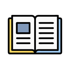 Poster - Open book icon design element for educational concepts