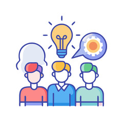 Poster - Team brainstorming session with idea generation and problem solving