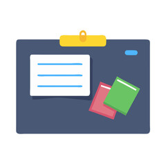 Poster - Minimalist clipboard illustration with paper and notes design element