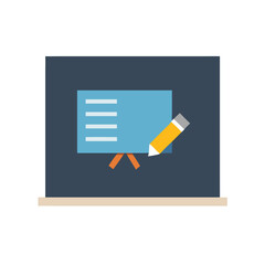 Poster - Presentation board with list and pencil flat vector illustration