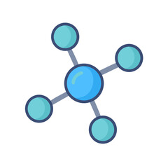 Poster - Blue interconnected nodes illustrating network connectivity on White Background