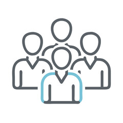 Poster - Team of professionals in a business setting, linear design