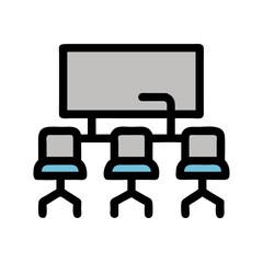 Poster - Simple organization chart depicting management hierarchy in flat design