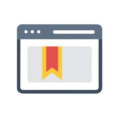 Poster - Browser window with bookmark flat style on White Background